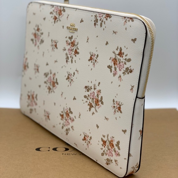 COACH Laptop Sleeve With Rose Bouquet Print - Picture 4 of 12